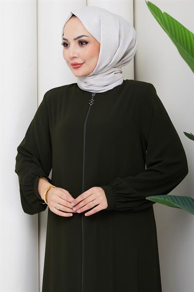 Arkası Piliseli Ferace Haki HM2906