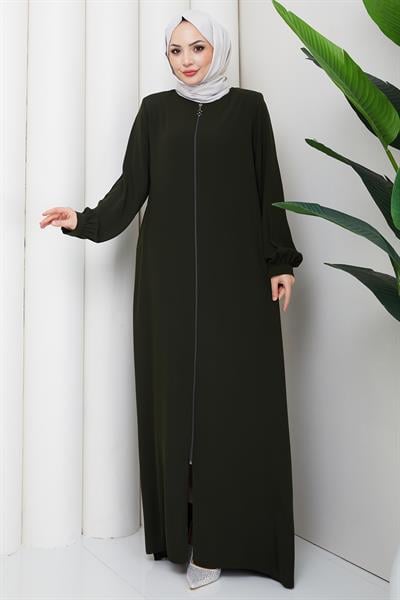 Arkası Piliseli Ferace Haki HM2906