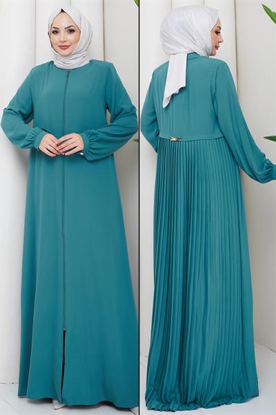 Arkası Piliseli Ferace Mint HM2906