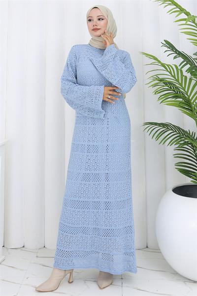 Astarlı Ajur Elbise Bebe Mavisi HM2841