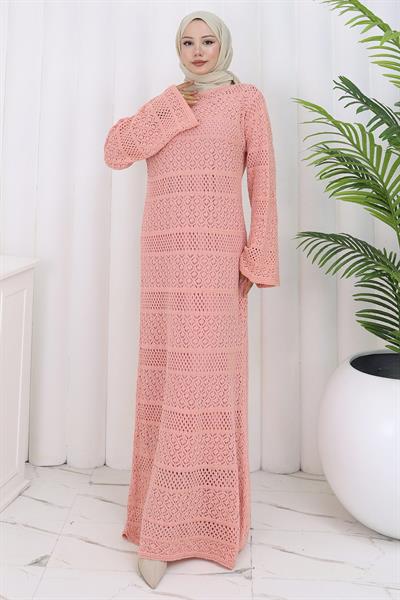 Astarlı Ajur Elbise Gül Kurusu HM2841