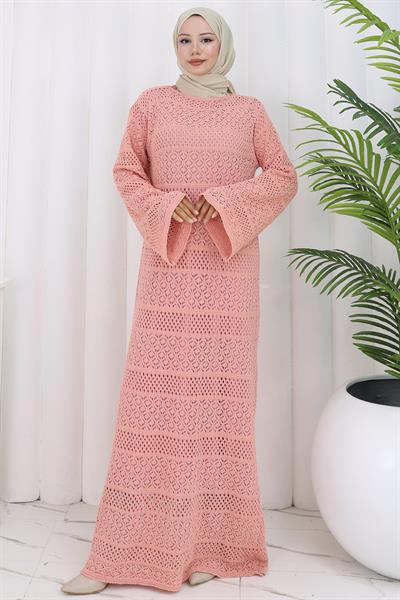 Astarlı Ajur Elbise Gül Kurusu HM2841