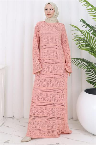 Astarlı Ajur Elbise Gül Kurusu HM2841