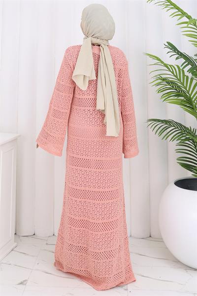 Astarlı Ajur Elbise Gül Kurusu HM2841