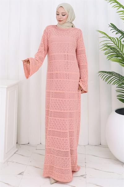 Astarlı Ajur Elbise Gül Kurusu HM2841