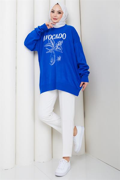 Avokado Triko Tunik Saks Rengi HM262620
