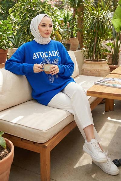 Avokado Triko Tunik Saks Rengi HM262620