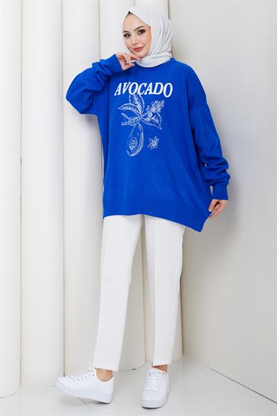 Avokado Triko Tunik Saks Rengi HM262620