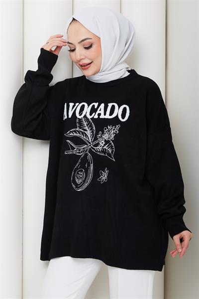 Avokado Triko Tunik Siyah HM262620