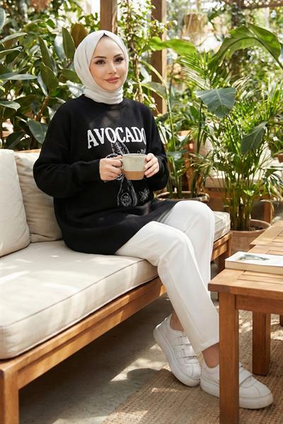 Avokado Triko Tunik Siyah HM262620