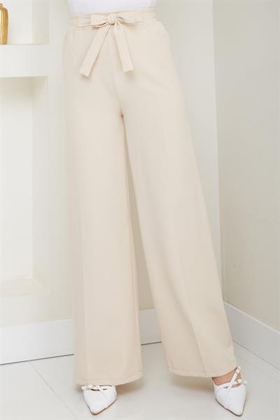 Bağlamalı Pantolon Bej HM2782