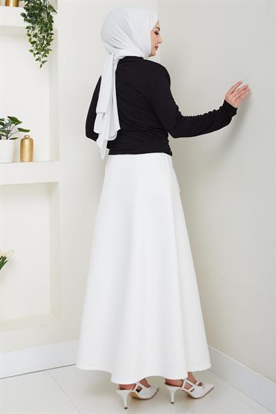 Balıkçı Yaka Büzgü Detaylı Body Siyah HM2694