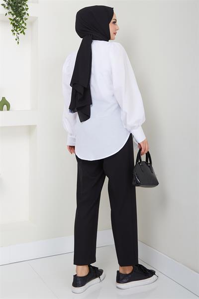 Balon Kol Gömlek Beyaz HM2639