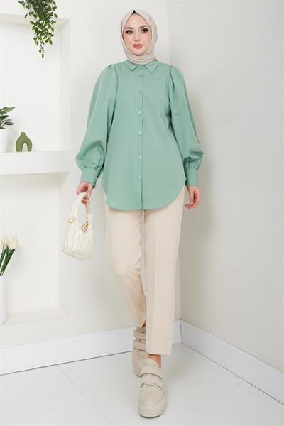 Balon Kol Gömlek Mint HM2639