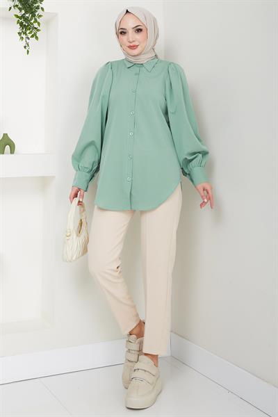 Balon Kol Gömlek Mint HM2639