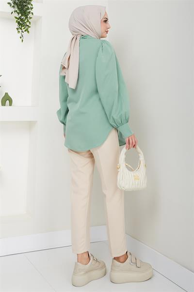 Balon Kol Gömlek Mint HM2639