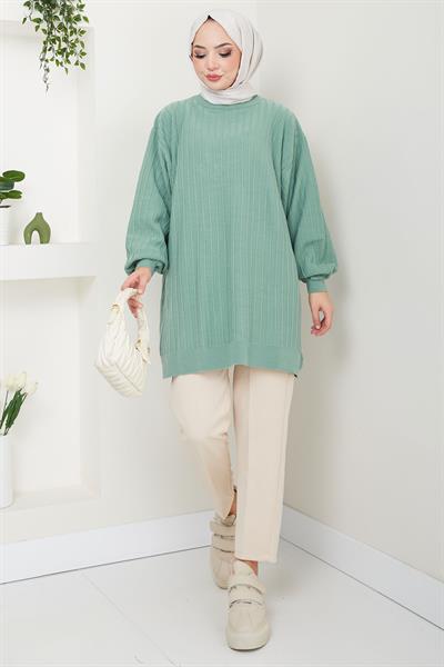Balon Kol Triko Tunik Mint HM2519