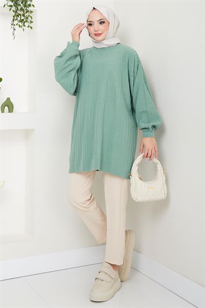 Balon Kol Triko Tunik Mint HM2519