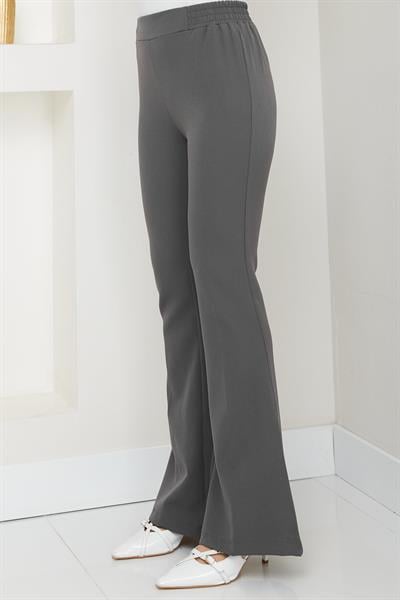 Beli Lastikli İspanyol Paça Kumaş Pantolon Füme HM2781
