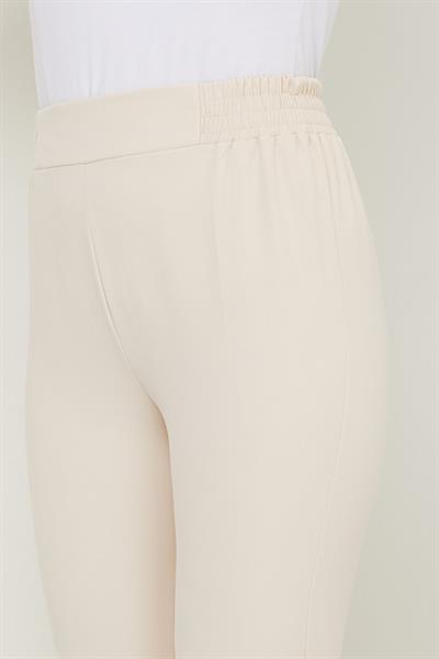Beli Lastikli İspanyol Paça Kumaş Pantolon Bej HM2781