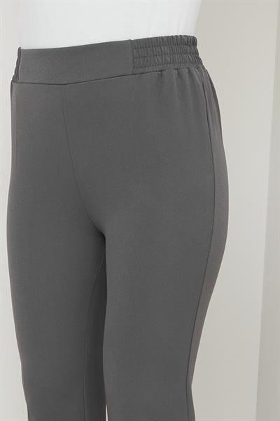 Beli Lastikli İspanyol Paça Kumaş Pantolon Füme HM2781