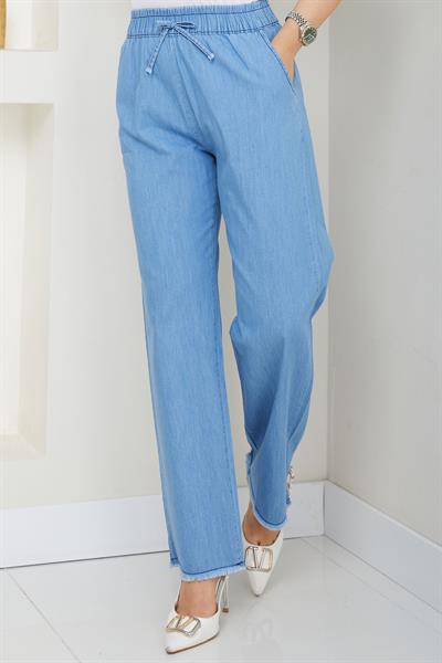 Beli Lastikli Kot  Pantolon Açık Mavi HM2726