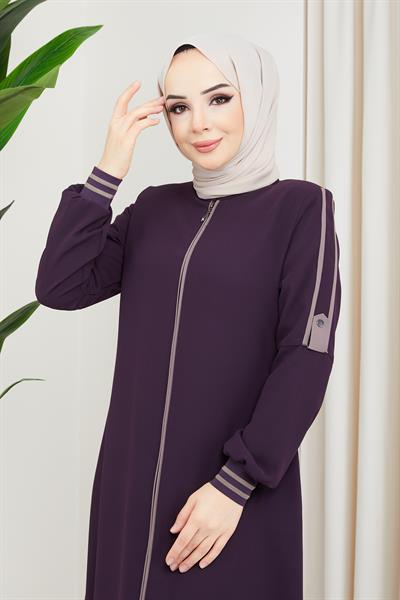 Biye Detaylı Mürdüm Ferace