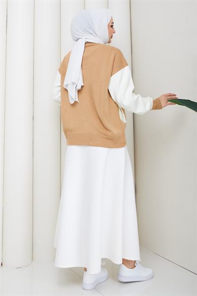 Bomber Yaka Triko Hırka Camel HM262615