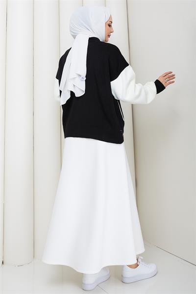 Bomber Yaka Triko Hırka Siyah HM262615