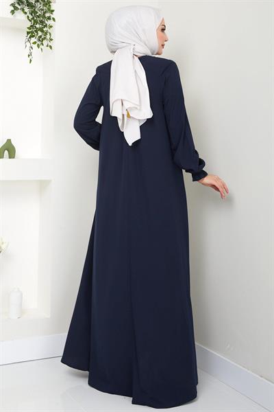 Büyük Beden Mevlana Ferace Lacivert HM02153