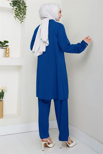 Çift Cepli Gömlekli İkili Takım İndigo HM2685