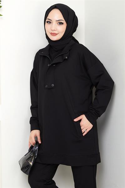 Çıt Çıt Detaylı Takım Siyah HM2719