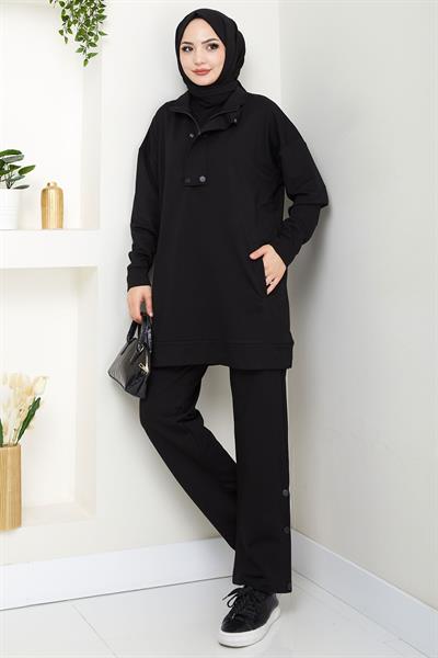 Çıt Çıt Detaylı Takım Siyah HM2719