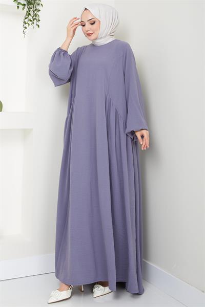 Eva Ayrobin Tesettür Elbise Gri HM2454