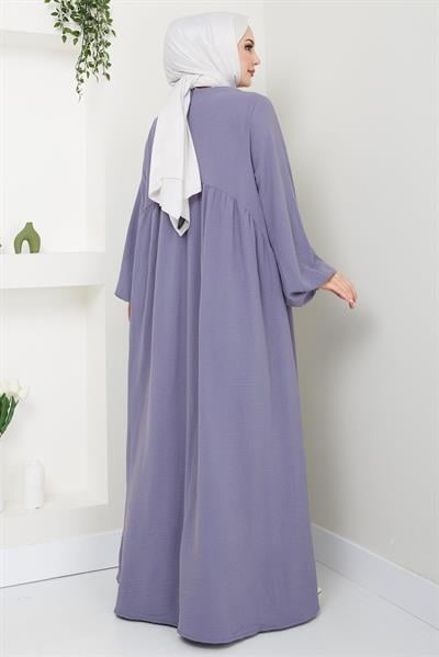 Eva Ayrobin Tesettür Elbise Gri HM2454