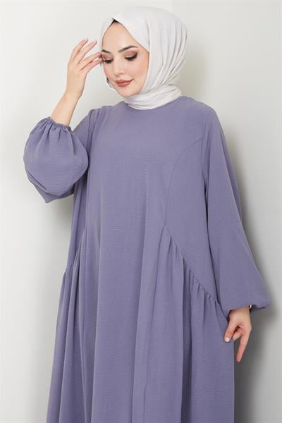 Eva Ayrobin Tesettür Elbise Gri HM2454