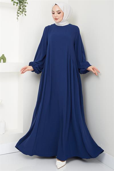 Eva Ayrobin Tesettür Elbise Lacivert HM2454