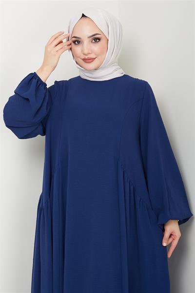 Eva Ayrobin Tesettür Elbise Lacivert HM2454