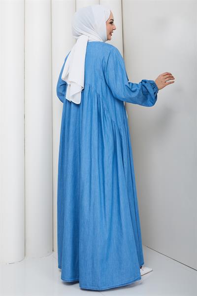 Eva Kot Elbise Açık Mavi HM262751