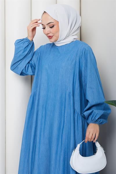 Eva Kot Elbise Açık Mavi HM262751