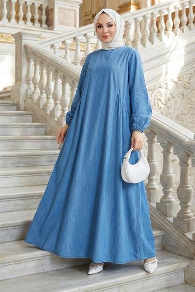 Eva Kot Elbise Açık Mavi HM262751