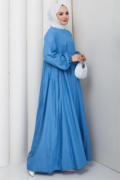 Eva Kot Elbise Açık Mavi HM262751