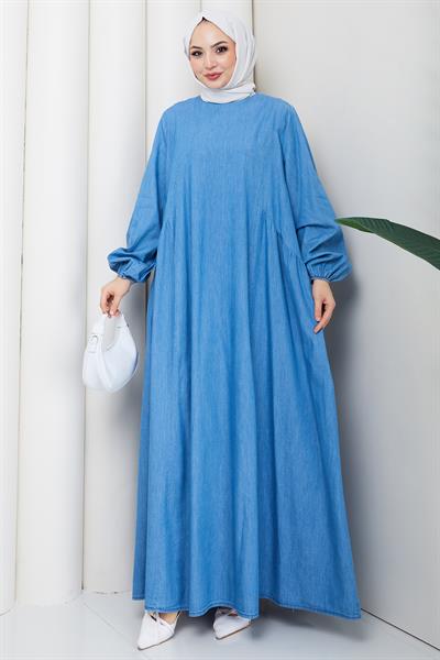 Eva Kot Elbise Açık Mavi HM262751