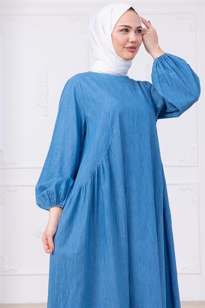 Eva Kot Elbise HM2751 Açık Mavi