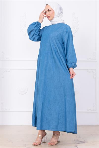 Eva Kot Elbise HM2751 Açık Mavi