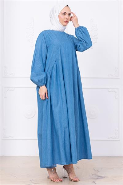 Eva Kot Elbise HM2751 Açık Mavi