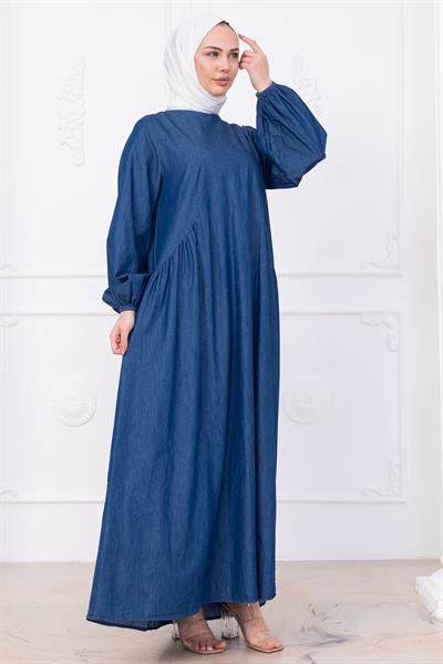 Eva Kot Elbise HM2751 Koyu Mavi