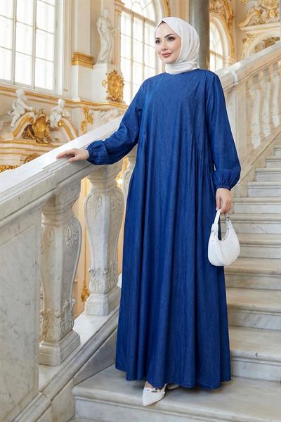 Eva Kot Elbise Koyu Mavi HM262751