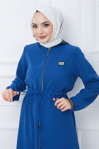 File Kapşonlu Bağlamalı Ferace İndigo HM2360