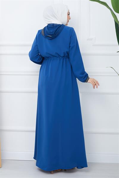 File Kapşonlu Bağlamalı Ferace İndigo HM2360